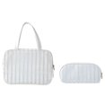 thumbnail image 1 of Women Travel Household Large Capacity Makeup Bag Toiletries Bag Storage Bag Cosmetic Bag WHITE SET, 1 of 8