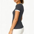 thumbnail image 4 of LVHAOGJOB Womens V Neck Tees Solid Color Short Sleeve Shirts Tunic Tops for Ladies Loose, 4 of 6
