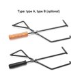 thumbnail image 2 of Iron Charcoal Tongs Outdoor Camping Bonfire BBQ Firewood Clip Tool Stovse Fire Charcoal Tongs Wood Handle Firewood Clamp, 2 of 4