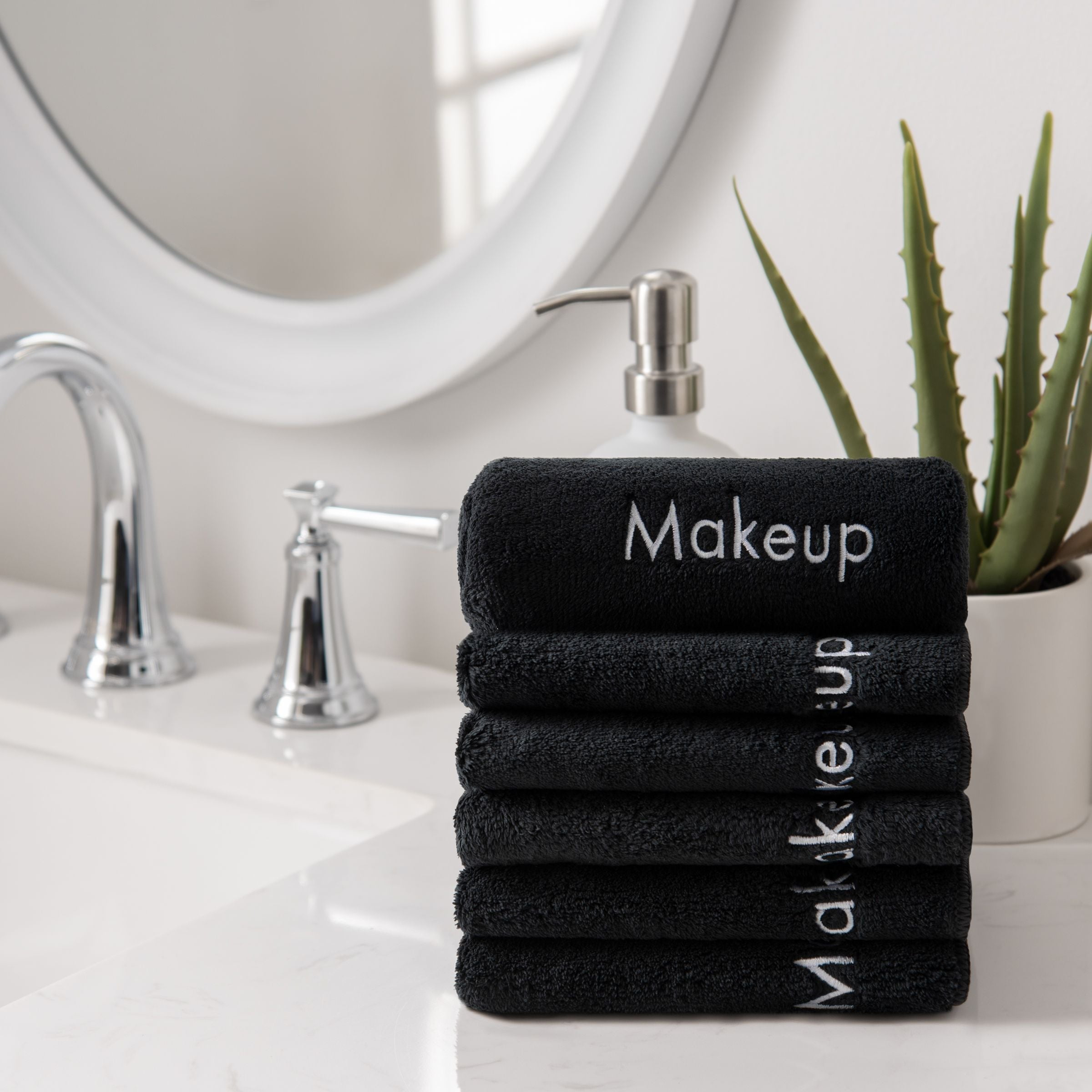 Arkwright Makeup Remover Wash Cloth - Coral Fleece Microfiber Face Towels - 13 x 13 in. - (Bulk Case of 108) Black
