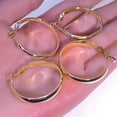 thumbnail image 4 of Wide Gold Plating Hoop Earrings for Women,Sterling Silver Hoop Earrings Large Hypoallergenic Lightweight 30/50mm 2 Pairs, 4 of 8