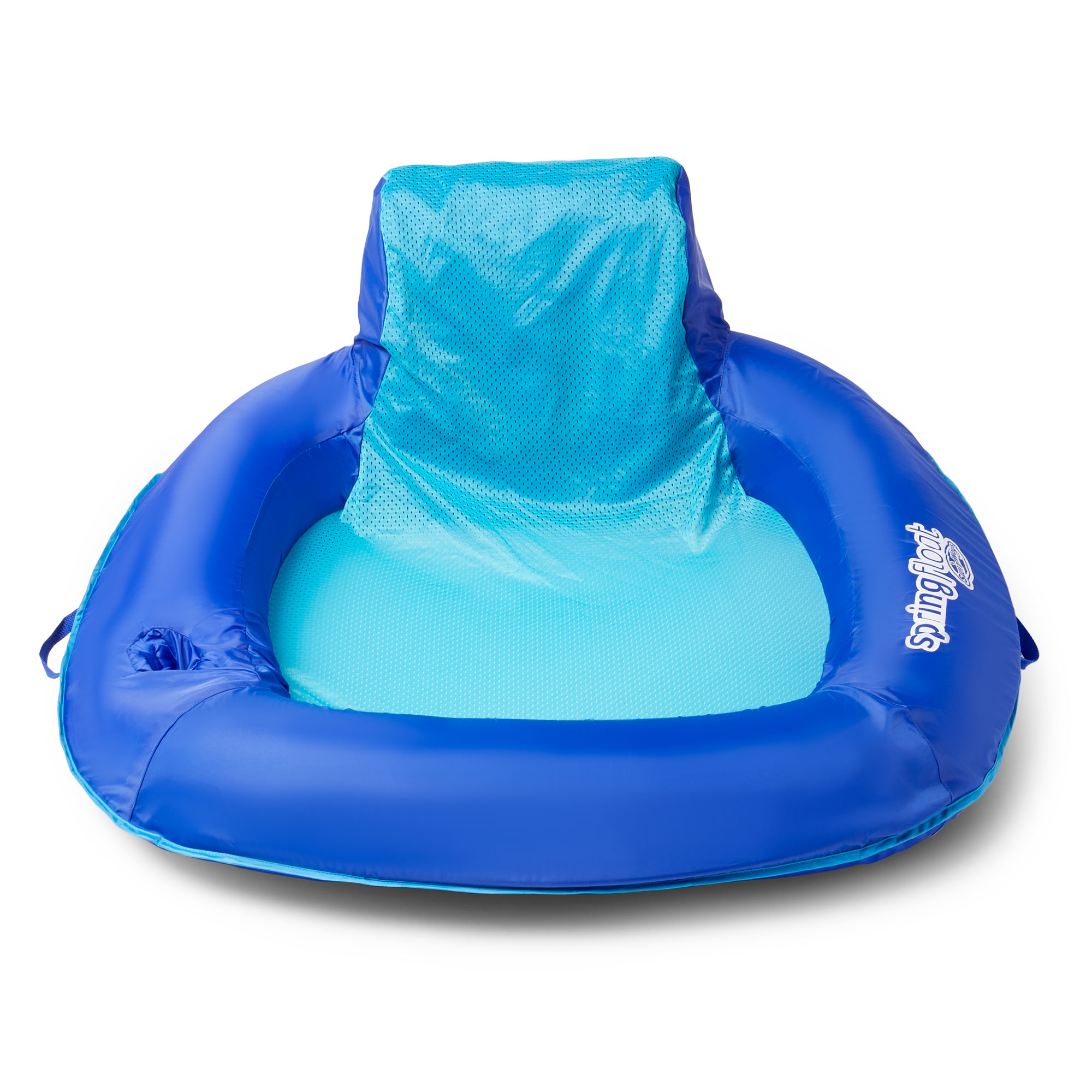 SwimWays SunSeat Floating Inflatable Swimming Pool Lounge Chair w/Armrests, Backrests, and Cup Holder, Dark Blue - image 2 of 8