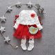 thumbnail image 3 of Falda de encaje dulce para niña, vestido de princesa de primavera y otoño con lazo de mangas suaves para ceremonia de fiesta de boda (rojo, 80 cm), 3 of 5