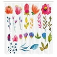 thumbnail image 3 of Ambesonne Flower Shower Curtain, Watercolor Garden Design, 69"Wx84"L, Multicolor, 3 of 5