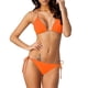 thumbnail image 5 of ¡Rebajas! Conjuntos de bikini Prolriy para mujer, bikini de dos piezas con cordones, color liso, talla M, color naranja, 5 of 8