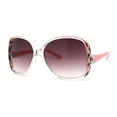 thumbnail image 2 of Womens Classic 90s Butterfly Diva Plastic Sunglasses Clear Pink Tort Smoke, 2 of 4