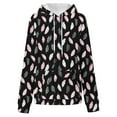 thumbnail image 4 of Sexlip Womens Graphic Hoodies Floral Print Long Sleeve Streetwear Hooded Sweatshirt Y2K Oversized Pullovers with Pocket Black L, 4 of 5