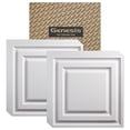 thumbnail image 1 of Genesis 2ft x 2ft White Icon Relief Ceiling Tiles - Easy Drop-in Installation - Waterproof, Washable and Fire-Rated - High-Grade PVC to Prevent Breakage - Package of 12 Tiles, 1 of 6