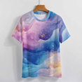 thumbnail image 3 of Purple Blue And Gold Wave Women's T-Shirt Short Sleeve T Shirts Tops Tee Ladies Loose T, 3 of 6