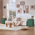 thumbnail image 4 of Joaxswe 3 Drawer Modern Farmhouse Nightstand, Wooden Bedside Table with Storage, Sturdy End Table for Bedroom Living Room, Green, 4 of 8