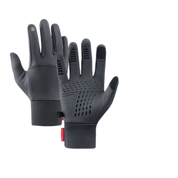 Outdoor Sports Autumn And Winter Men's Anti-splashing Water Warm Windproof Ladies Touch Screen Bicycle Riding Cold Gloves Gray XL