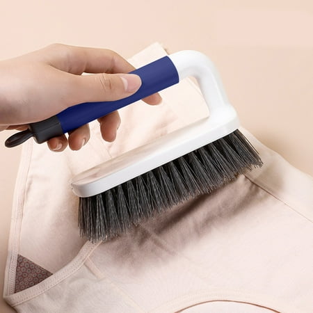 

Mrmaere Long Handled Shoe Brush with Soft Bristles Multifunctional Household Cleaning Brush Gentle Grime Remover for Delicate Leathers Blue