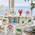 thumbnail image 6 of Kiddiway Glass Tumbler Featuring Turtle Octopus Art - Handleless Wine Cup Style, Great for Casual Dining, Parties, and Outdoor Entertaining, 6 of 9