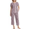 thumbnail image 4 of UVN Womens Pajama Sets Short Sleeve Button Down Tops and Capri Pants 2 Piece Outfit Soft Pjs Sleepwear Loungewear with Pockets, 4 of 9