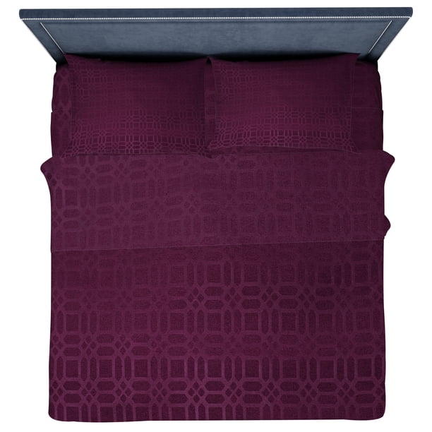 Juego de Sabanas Matrimoniales Lisas Con Relieve 4 Pz NubiSuave Lisa Con Relieve