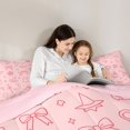 thumbnail image 4 of Manfei Pink Halloween Skull Print Full Size Bedding Sets for Girls, Kawaii Bow Ghost Full Size Bed in a Bag, Pink Reversible, 7-Piece, 4 of 7
