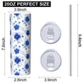 thumbnail image 3 of Pioneer Flower Floral Print Pattern 20oz Skinny Tumbler with Straw & Lid, Double Wall Vacuum Insulated Cup, Leak-Proof, Cup Holder Friendly, Hot 6H Cold 12H, 3 of 6