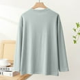 thumbnail image 6 of Kilaqueen Ribbed Knit Thermal Underwear for Women Solid Color Long Sleeve Comfy Fall Winter Shirts Casual Regular Layer Base Tops, 6 of 6