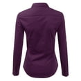 thumbnail image 4 of Doublju Women's Long Sleeve Slim Fit Button Down Dress Shirt (Plus Size Available), 4 of 5