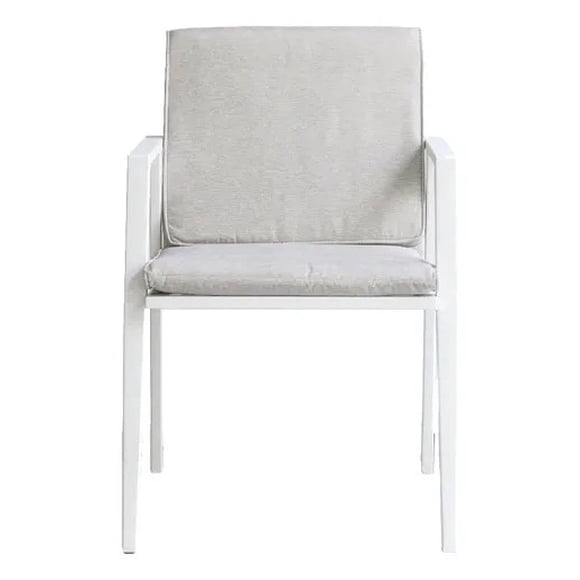 Silla Turín Arena Aluminio Blanca con Cojín Gris Jaspe