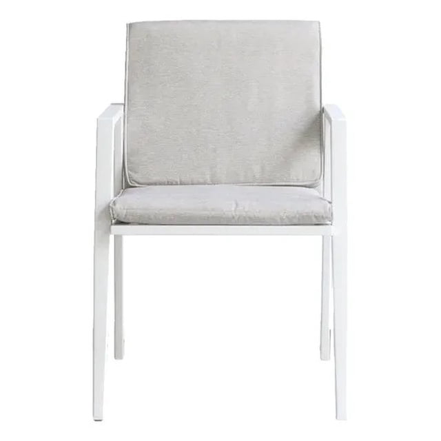Silla Turín Arena Aluminio Blanca con Cojín Gris Jaspe