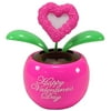Kt Lovers Gift 1 Pink Heart In Pink Pot Solar Toy Valentines Day Flowers Home Decor Car Dashboard Office Desk Display
