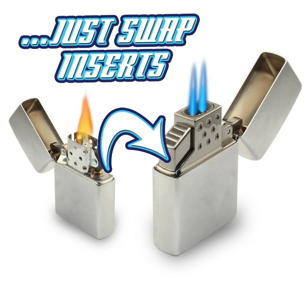 topz blazer dual torch flame butane lighter insert fits standard