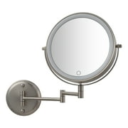 Better Homes & Gardens, Safford, Wall Mounted 1X/10X LED Lighted Vanity Makeup Mirror, Multiple Finishes