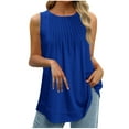 thumbnail image 2 of ALLLIST Blue Womens Tops Solid Crew Neck Sleeveless Tank Tops Girls Tank Tops S, 2 of 7