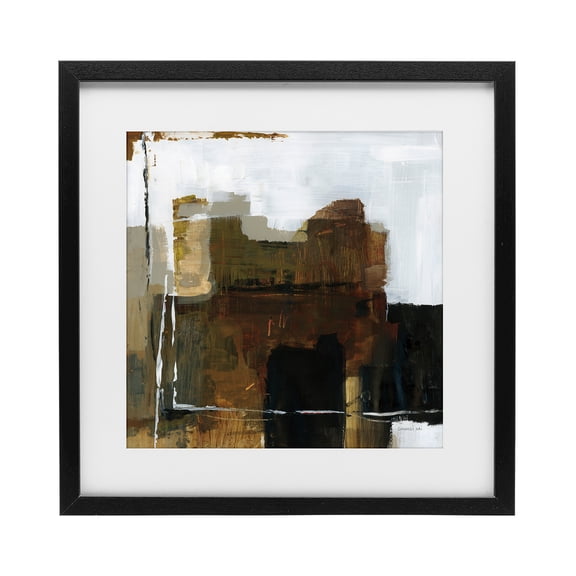Stupell Industries Modern Natural Abstract Earth Tones Black Framed Print Under Glass, 13 x 13, by Danhui Nai