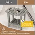thumbnail image 4 of Banco de ducha Oridom HIPS con estante de almacenamiento impermeable gris claro, 4 of 7