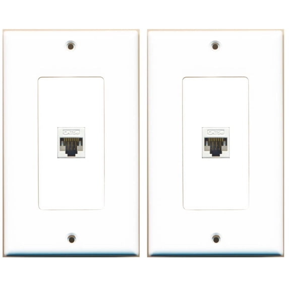 Ultra Spec Cables 1 Port Cat6 Wall Plate - 2 Pack