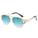 thumbnail image 1 of Gafas de sol con cabeza de leopardo sin marco para mujer y hombre, gafas de sapo con borde cortado y personalidad de doble haz, 1 of 5