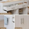 thumbnail image 4 of 78" Rolling Kitchen Island with Extendable Table, Mobile Kitchen Islands with Storage for 2-4， 3 in 1 Island Cart on Wheels for Small Space with 2 Drawers & 4 Door Cabinet, White, 4 of 7