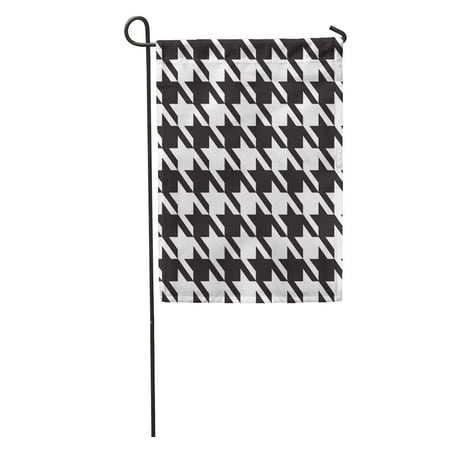 SIDONKU Houndstooth Hounds Tooth Pattern Black and White Abstract Birthday Garden Flag Decorative Flag House Banner 28x40 inch