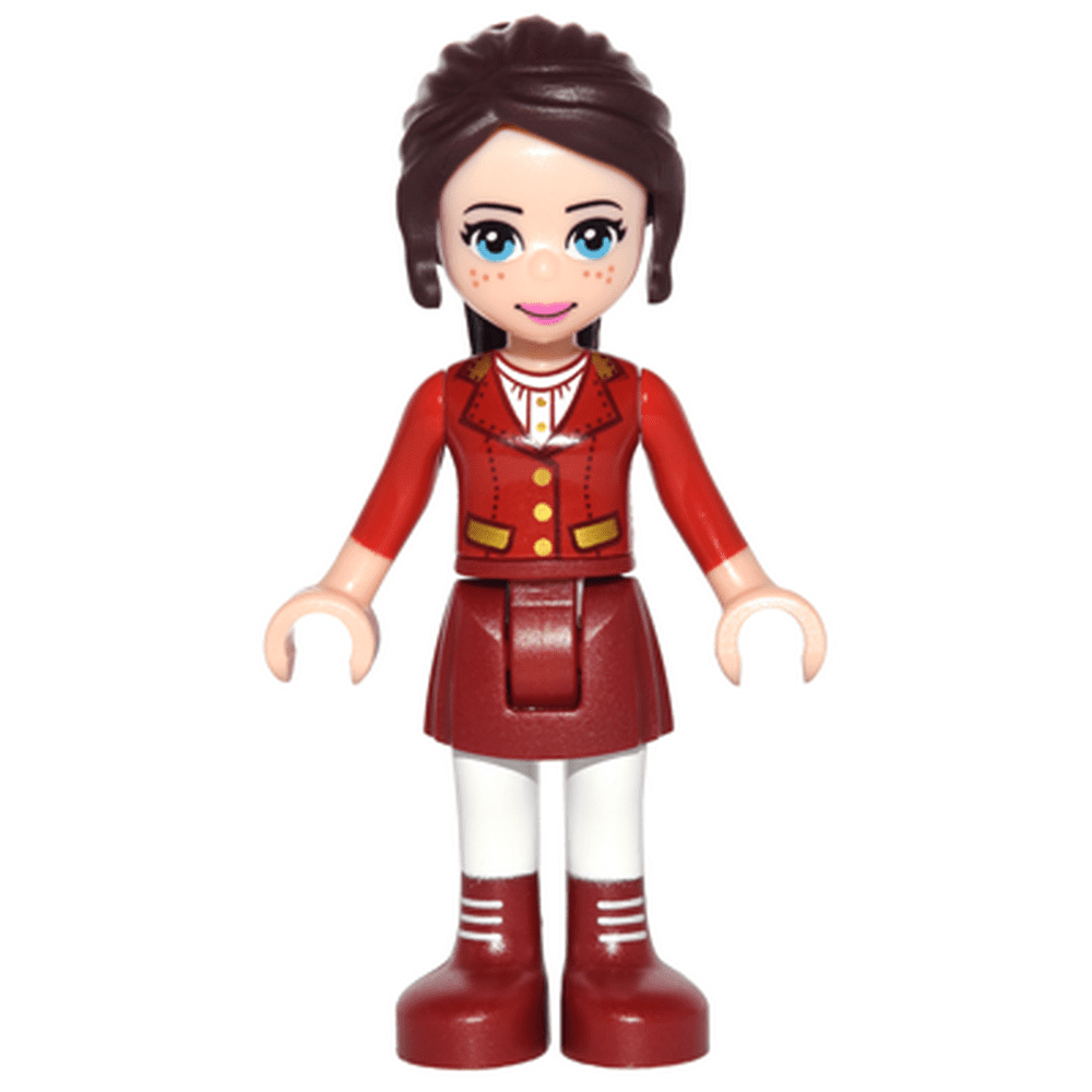 LEGO Friends Naomi, Dark Red Skirt with Laced Boots, Red Jacket