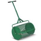 Barara King 24 Inch Peat Moss Spreader Compost Roller with Adjustable T Handle for Outdoor Lawn Garden Seeding Fertilizing, Green