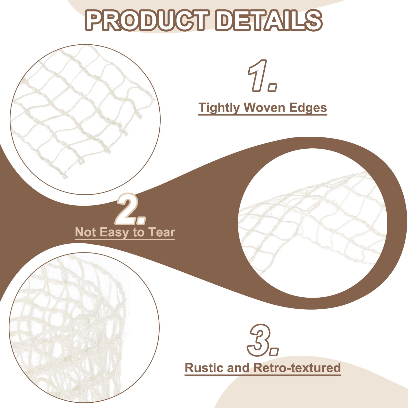 Uxcell Mesh Burlap Wired Ribbon, 2.5 Inch x 30 Yard Natural Jute Fabric Ribbons for Christmas Halloween Party Weddings DIY Crafts White