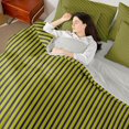 thumbnail image 5 of Castle Fairy Abstract Vertical Line King Bedding 7pcs,Retro Thin Strip King Bed in a Bag,Olive Green Violet Purple,Reversible, 5 of 7