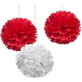 thumbnail image 5 of 12" Burgundy Tissue Pom Poms DIY Hanging Paper Flower Balls for Bridal Shower Birthday Party Wedding Backdrop Dessert Table Decoration Supplies, Pack of 12, 5 of 6