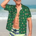 thumbnail image 5 of KLL Men's Hawaiian Shirt Short Sleeve Button Down Beach Shirts-Milk Tea, 5 of 5