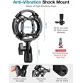 thumbnail image 4 of Microphone Stand, Mic Stand Desk with Weighted Base Shock Mount 3/8" and 5/8" Adapter Adjustable Height for Radio Broadcast Studio Reacording, 4 of 7