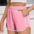 thumbnail image 2 of Limited Time Sale! lcziwo Women Athletic Shorts Elastic Waisted Baggy Casual Shorts Lightweight Breathbale Workout Running Shorts with Pockets Pink S, 2 of 9