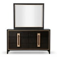 thumbnail image 2 of FOA Wenton 2-Piece 6-Drawer Solid Wood Dresser and Mirror Set in Espresso, 2 of 15