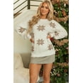 thumbnail image 4 of Women's White Snowflake Christmas Tunic Sweater - Festive Holiday Wear - [ZhiHiMeRi] | (US 12-14)L, 4 of 12