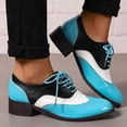 thumbnail image 4 of Mepaouo Lace up Wingtips Oxford Shoes for Women Round Toe Vintage Cutout Saddle Slip on Dressy Loafers, 4 of 6