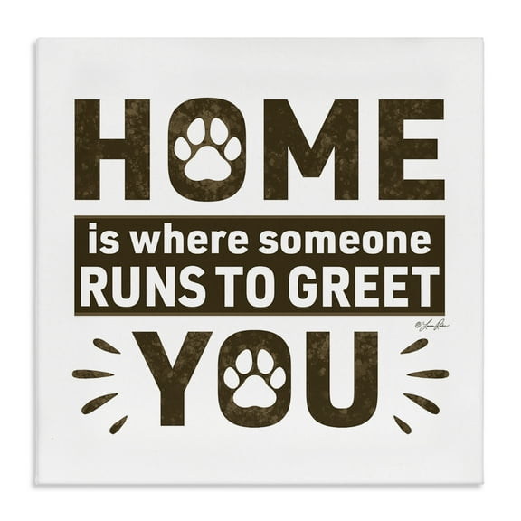 Stupell Industries Heartwarming Pet Phrase Typography Painting Gallery Wrapped Canvas Art Print Wall Art, 17 x 17