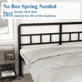 thumbnail image 5 of Maenizi 18 inch King Size Bed Frame with Headboard, Metal Platform No Box Spring Needed /Easy Assembly/Noise Free/Black, 5 of 6
