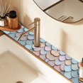 thumbnail image 2 of Yayeee Faucet Mat for Kitchen Sink 14.7" Diatomite Long Splash Guard Pad, Blue Shimmering Pattern, 2 of 7