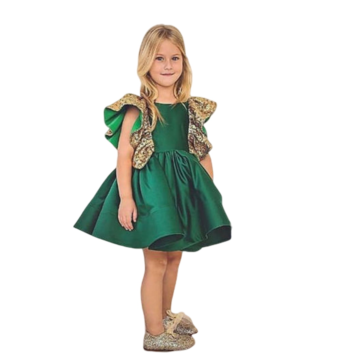 Children Party Baby Girl Dress Kids Clothes Sequins Sparkle Princess Dress 